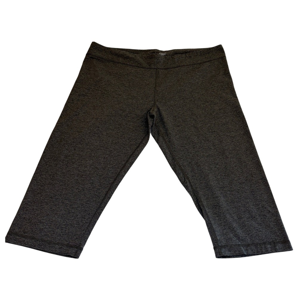 Athletic Works Women Charcoal Gray Heather Cropped Capri Leggings Size XXL 20W